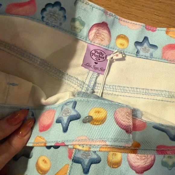 NWT!! Lisa Says Gah Pastel Candy-Print Pants in Light Blue, Pink, Yellow - Picture 3 of 7